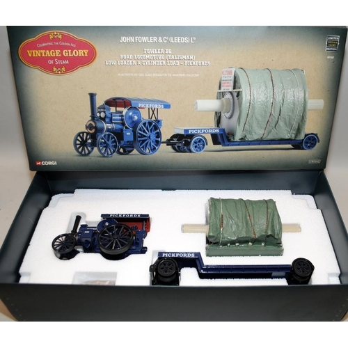 207 - Corgi Vintage Glory of Steam die-cast model series: Fowler B6 Road Locomotive Low Loader & Cylinder ... 