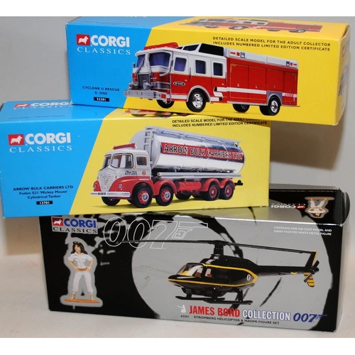 209 - Corgi Classics Cyclone II Rescue Fire Tender ref:52201, Foden S21 Mickey Mouse Tanker ref:13701 and ... 