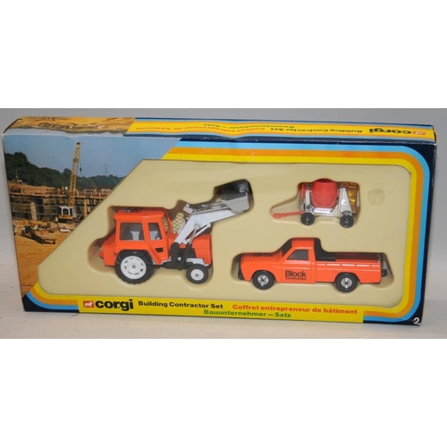 215 - Vintage Corgi Building Contractors Set 2. Vehicles appear unused in original box with just a little ... 