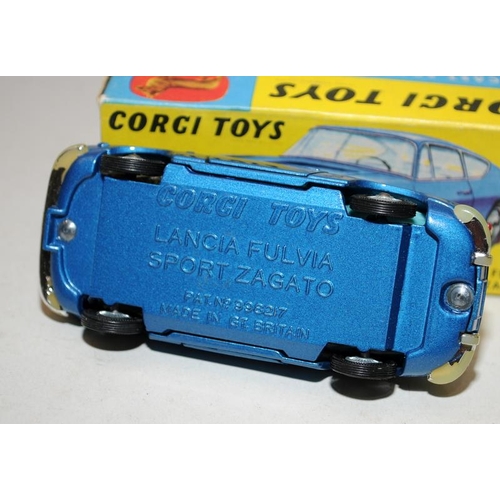 223 - Vintage Corgi Toys die-cast Ford Thunderbird - Open Sports No.215 c/w Lancia Fulvia Sport Zagato No.... 