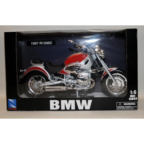 229 - New Ray 1:6 scale die-cast 1997 BMW R1200C Motorcycle. Boxed