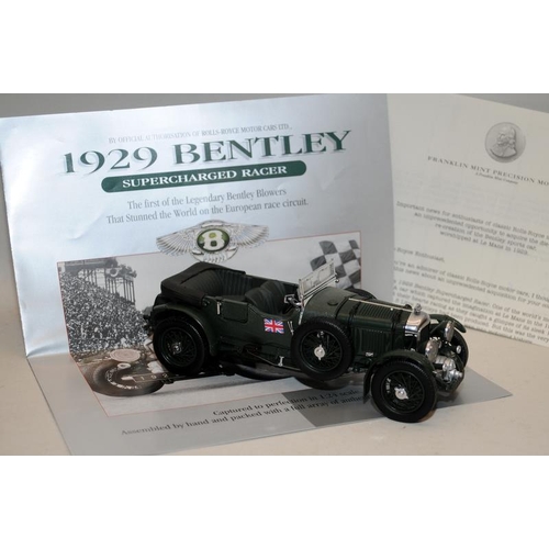 231 - Franklin Mint 1:24 scale 1929 Bentley Supercharged Racer. Boxed with papers