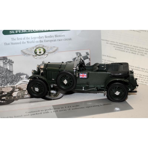 231 - Franklin Mint 1:24 scale 1929 Bentley Supercharged Racer. Boxed with papers