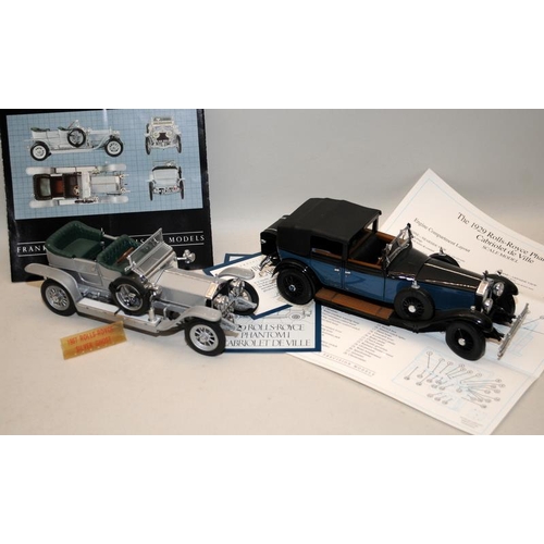 233 - Franklin Mint 1:24 scale 1929 Rolls Royce Phantom I Cabriolet De Ville c/w 1925 Rolls Royce Silver G... 