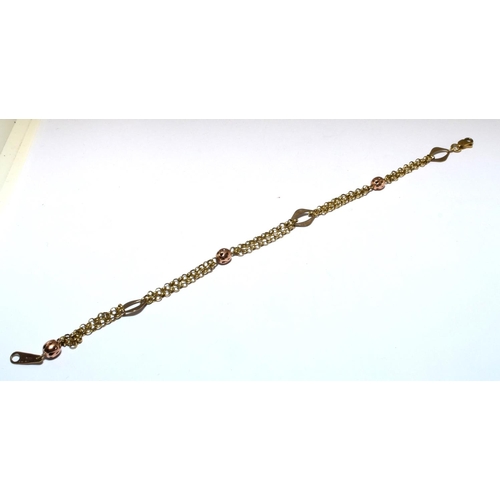 320 - 9ct gold ball design bracelet 3.6g 16cm long