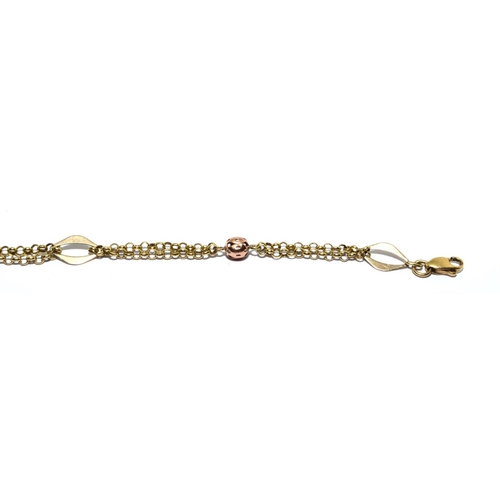 320 - 9ct gold ball design bracelet 3.6g 16cm long