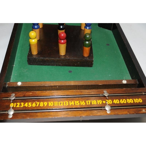 126 - Vintage G I Stanhope Table Skittles bar top pub game. Good complete condition