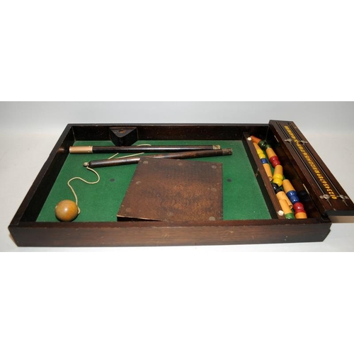 126 - Vintage G I Stanhope Table Skittles bar top pub game. Good complete condition