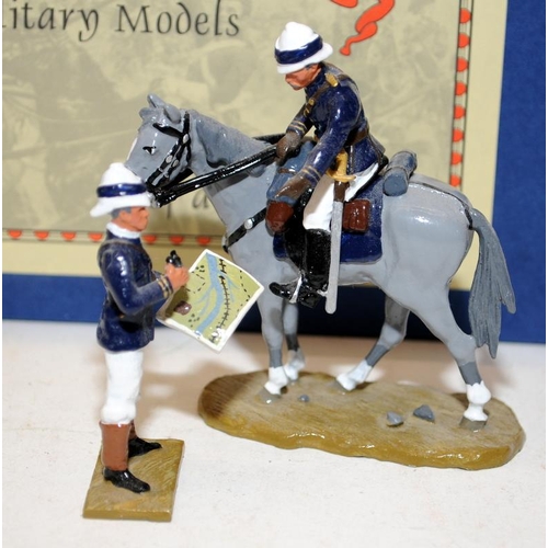 130 - Little Legion Military Models:- Mounted Naval Brigade Officer Sudan c/w Standing Figure With Map. Bo... 