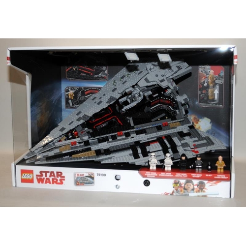 28 - Lego Star Wars retail shop display diorama set 75190 First Order Star Destroyer. Complete, perfect a... 