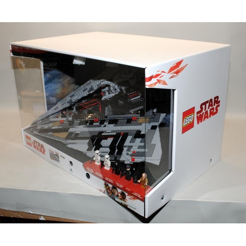 28 - Lego Star Wars retail shop display diorama set 75190 First Order Star Destroyer. Complete, perfect a... 