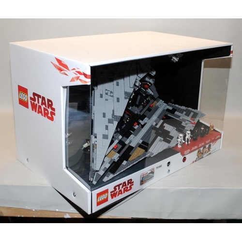 28 - Lego Star Wars retail shop display diorama set 75190 First Order Star Destroyer. Complete, perfect a... 