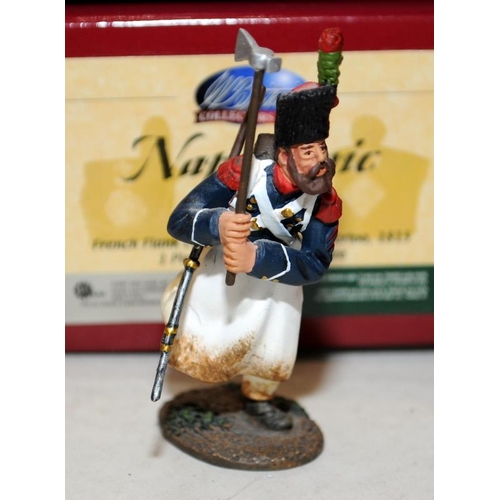 163 - Britain's Napoleonic Wars club exclusive figures: 3 x 17910C French Flank Company Sapper, Waterloo 1... 