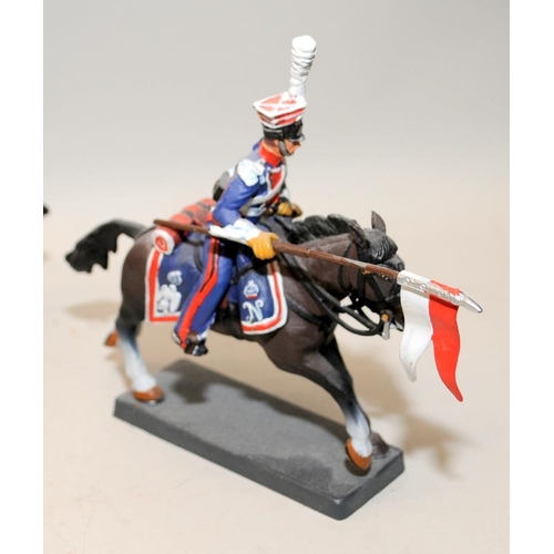 171 - DEA by Cassandra die-cast Napoleonic figures: French Imperial Polish Heavy Lancers x 6