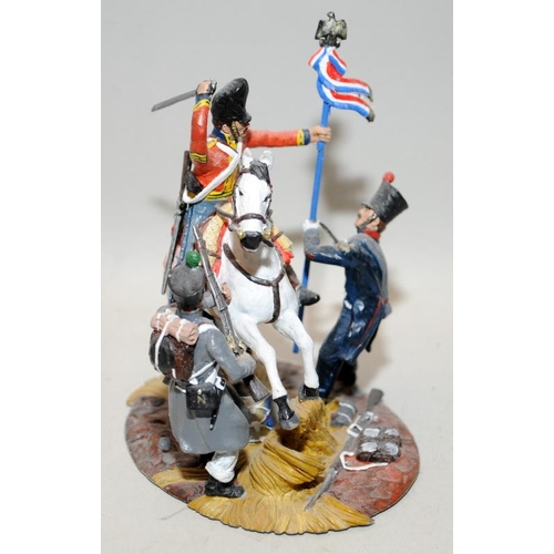 168 - Britain's Napoleonic era figures: 36078 French Eagle Bearer in Britains blister pack c/w British cav... 