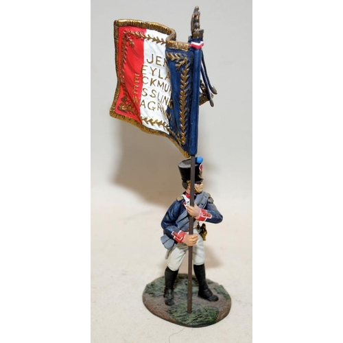 168 - Britain's Napoleonic era figures: 36078 French Eagle Bearer in Britains blister pack c/w British cav... 