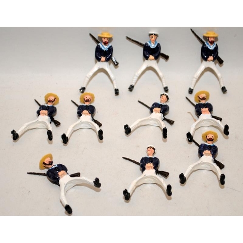 183 - Good Soldiers die-cast figures: Circa 1900 British Sailors on parade in sennet hats x 11 c/w horse r... 