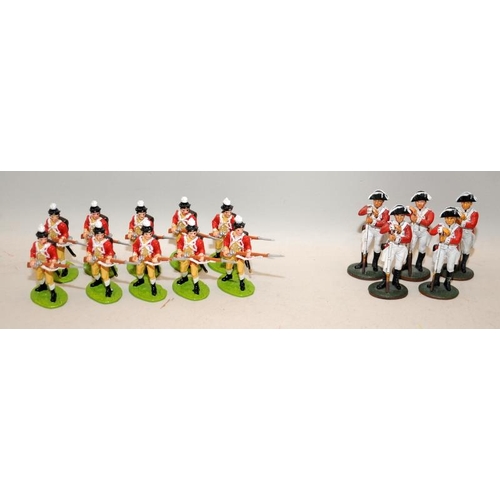 185 - Del Prado die-cast figures: Privates, British Marines circa 1795 x 5 c/w Good Soldiers figures:Ameri... 