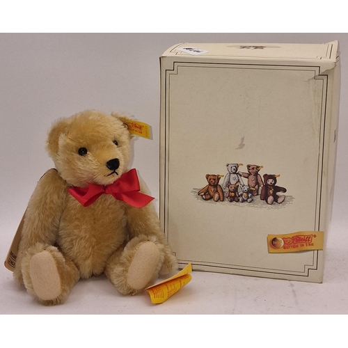 290 - Steiff 1909 replica collectors teddy bear 24cm boxed.