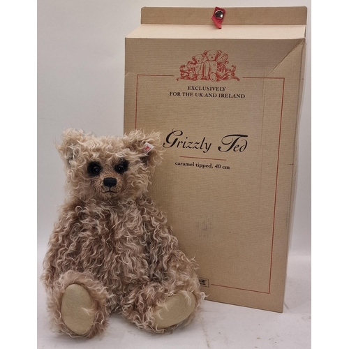 300 - Steiff limited edition 1230/2000 Grizzly Ted caramel tipped, 40cm teddy bear, boxed with certificate... 