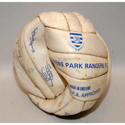 262 - Early 1980's Queens Park rangers signed football. Approx 18 signatures including Glenn Roeder, Terry... 