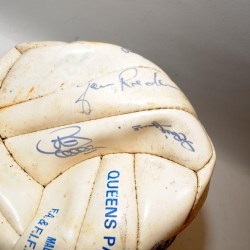 262 - Early 1980's Queens Park rangers signed football. Approx 18 signatures including Glenn Roeder, Terry... 