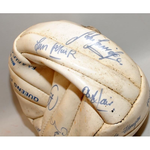 262 - Early 1980's Queens Park rangers signed football. Approx 18 signatures including Glenn Roeder, Terry... 