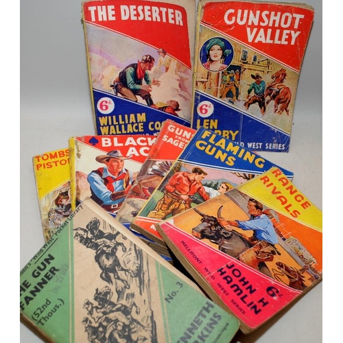 263 - A collection of vintage Mellifont Wild West series boys paperback Cowboy stories c/w a number of The... 