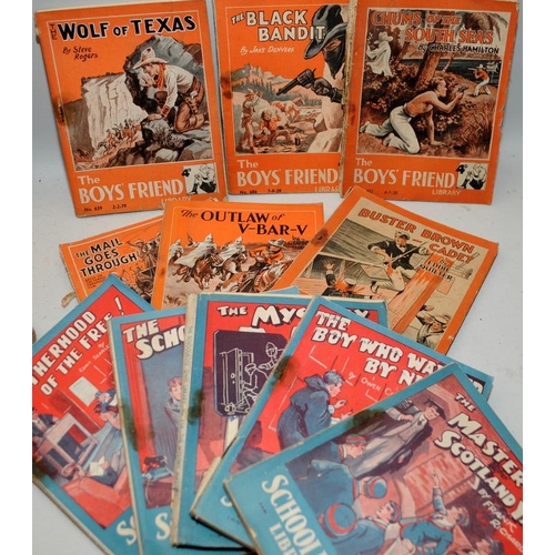 263 - A collection of vintage Mellifont Wild West series boys paperback Cowboy stories c/w a number of The... 