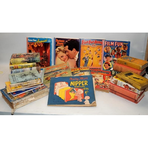 264 - A collection of vintage childrens novels and annuals to include 1st edition examples