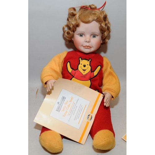 269 - 4 x Ashton Drake Winnie The Pooh themed dolls: What's For Lunch?, Let's Play Patty-Cake, It's Time F... 