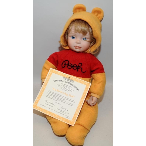 269 - 4 x Ashton Drake Winnie The Pooh themed dolls: What's For Lunch?, Let's Play Patty-Cake, It's Time F... 