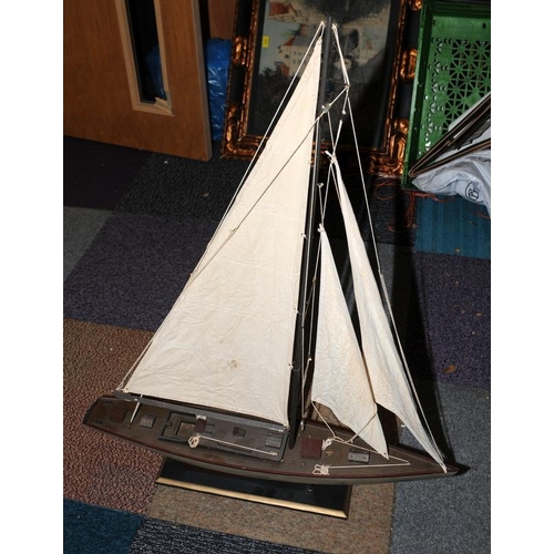 271 - Large model yacht on stand. Approx 78cms across