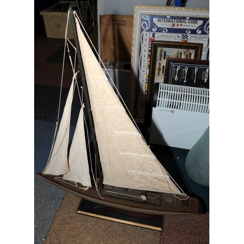 271 - Large model yacht on stand. Approx 78cms across