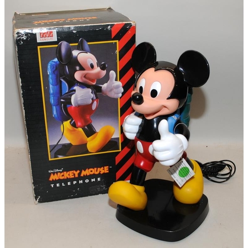 275 - Vintage novelty Mickey Mouse telephone by Tele Concept. In original box