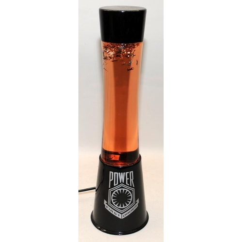 31 - Star Wars 'Join The Resistance' Tie Fighter glitter lava lamp. 39cms tall