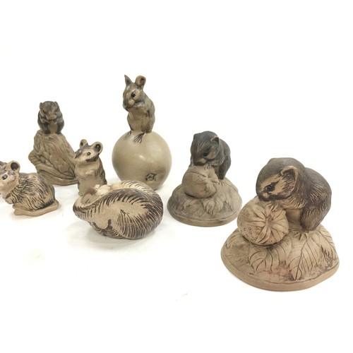 105 - Poole Pottery collection of stoneware animals to include mice & dormice (9)