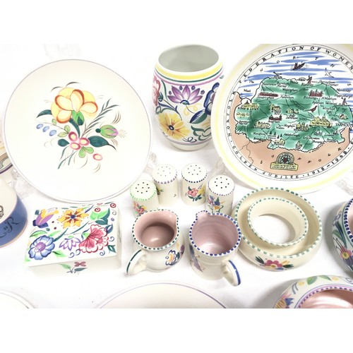 110 - Poole Pottery quantity of traditional to include vases, small bowls & plates, plus a 1953 coronation... 