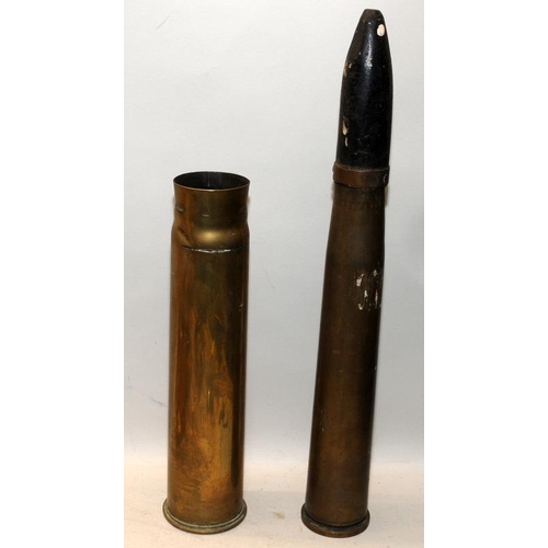 178 - Two Shell Cases: WWI British 6 Pounder and a WWII Russian 1944 casing