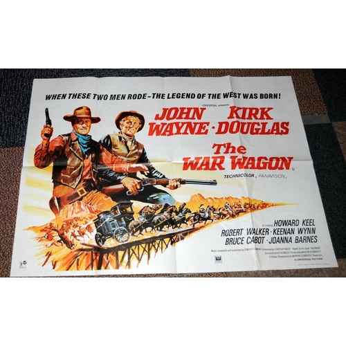 181 - Vintage original John Wayne movie Quad Poster - The War Wagon