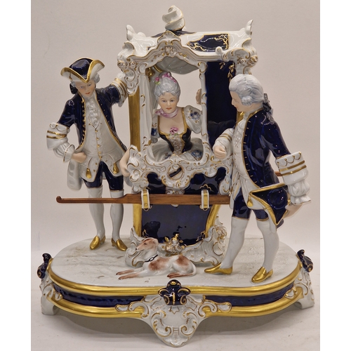 2 - Royal Dux Rococo porcelain figure group 