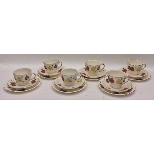 31 - Alfred Meakin vintage 1950's/1960's set of six tea trio's in the 