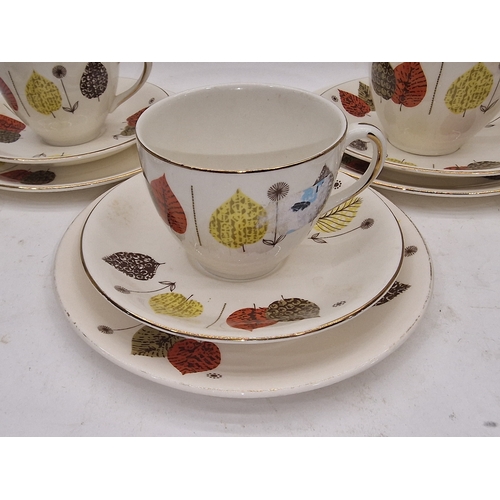 31 - Alfred Meakin vintage 1950's/1960's set of six tea trio's in the 