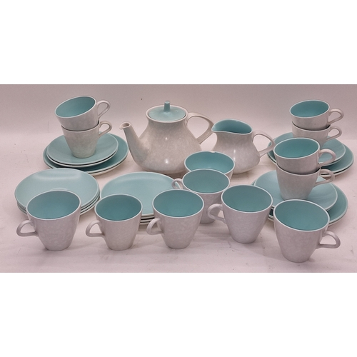 64 - Poole Pottery Ice Green and Seagull vintage tea set for six place settings with extras to include Te... 