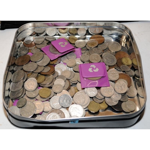 127 - Tin of mixed GB coins