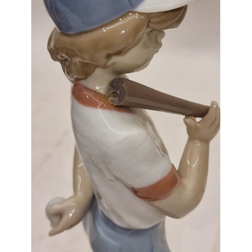 12 - Collection of unboxed Lladro figurines. Figure of boy with bat is damaged (4).