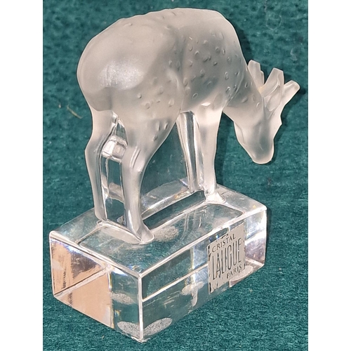 87 - Lalique France frosted crystal glass figurine signed to base. 9cm tall.