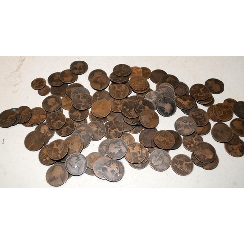 118 - A large collection of GB Victorian Bun Head and Veiled Head 1d One Pennies. Approx 1kg in weight