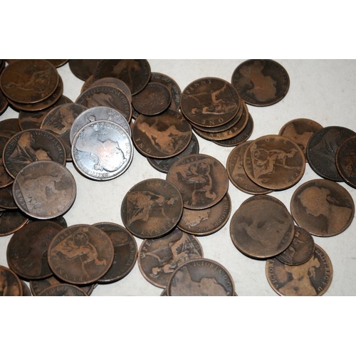 118 - A large collection of GB Victorian Bun Head and Veiled Head 1d One Pennies. Approx 1kg in weight