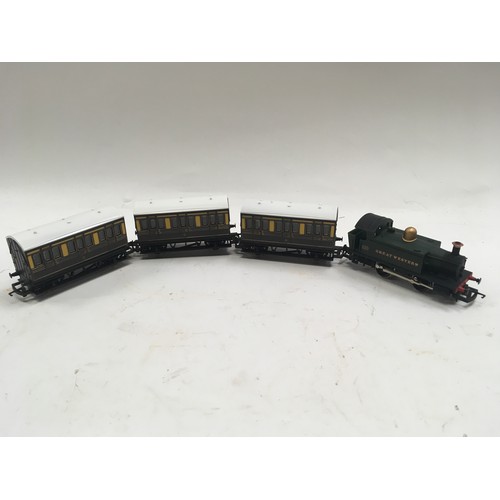 90 - OO gauge loco together 3 carriages
